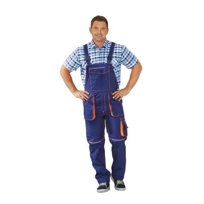 Latzhose marine/orange, Größe 46