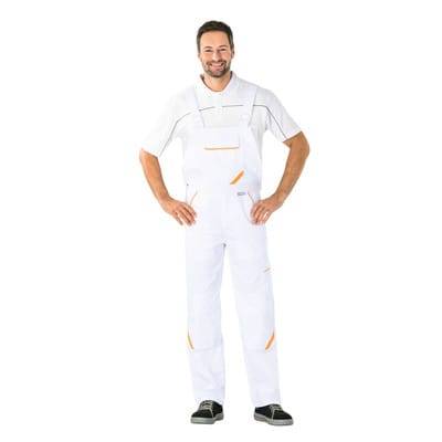Latzhose 2337 weiß/weiß/gelb, Größe 94