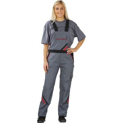 Latzhose 2339 schiefer/schwarz/rot, Größe 50