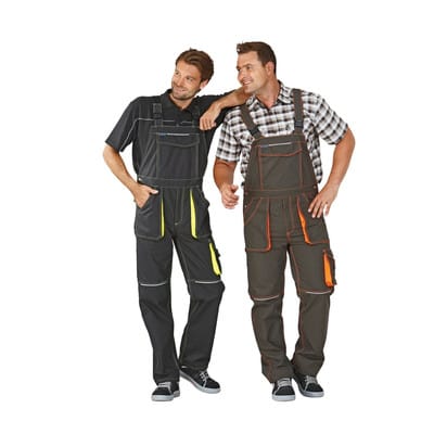 Latzhose anthrazit/gelb, Größe 50