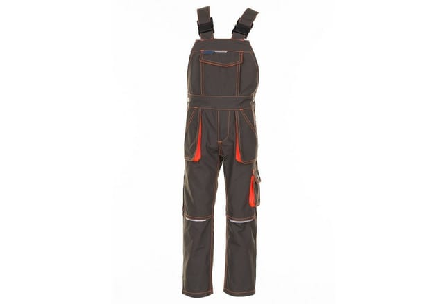 Latzhose oliv/orange, Größe 146/152