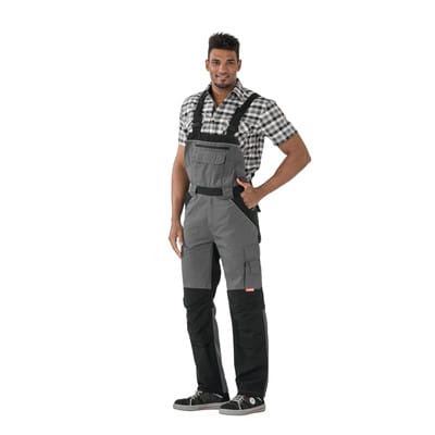 Latzhose 2526 schiefer/schwarz, Größe 94