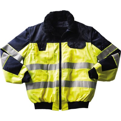 Multifunktionsjacke Livigno, 80 % PES, 20 % CO, warngelb/blau, Größe 2XL