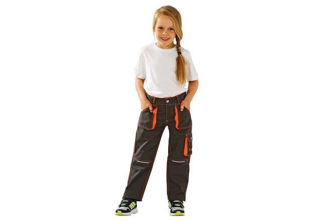 Bundhose oliv/orange, Größe 134/140