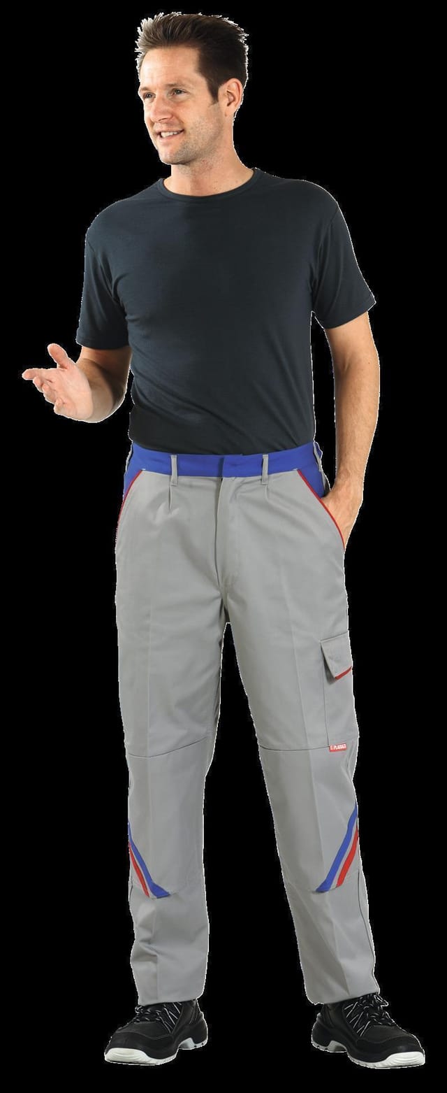 Bundhose 2323 zink/kornblau/rot, Größe 54