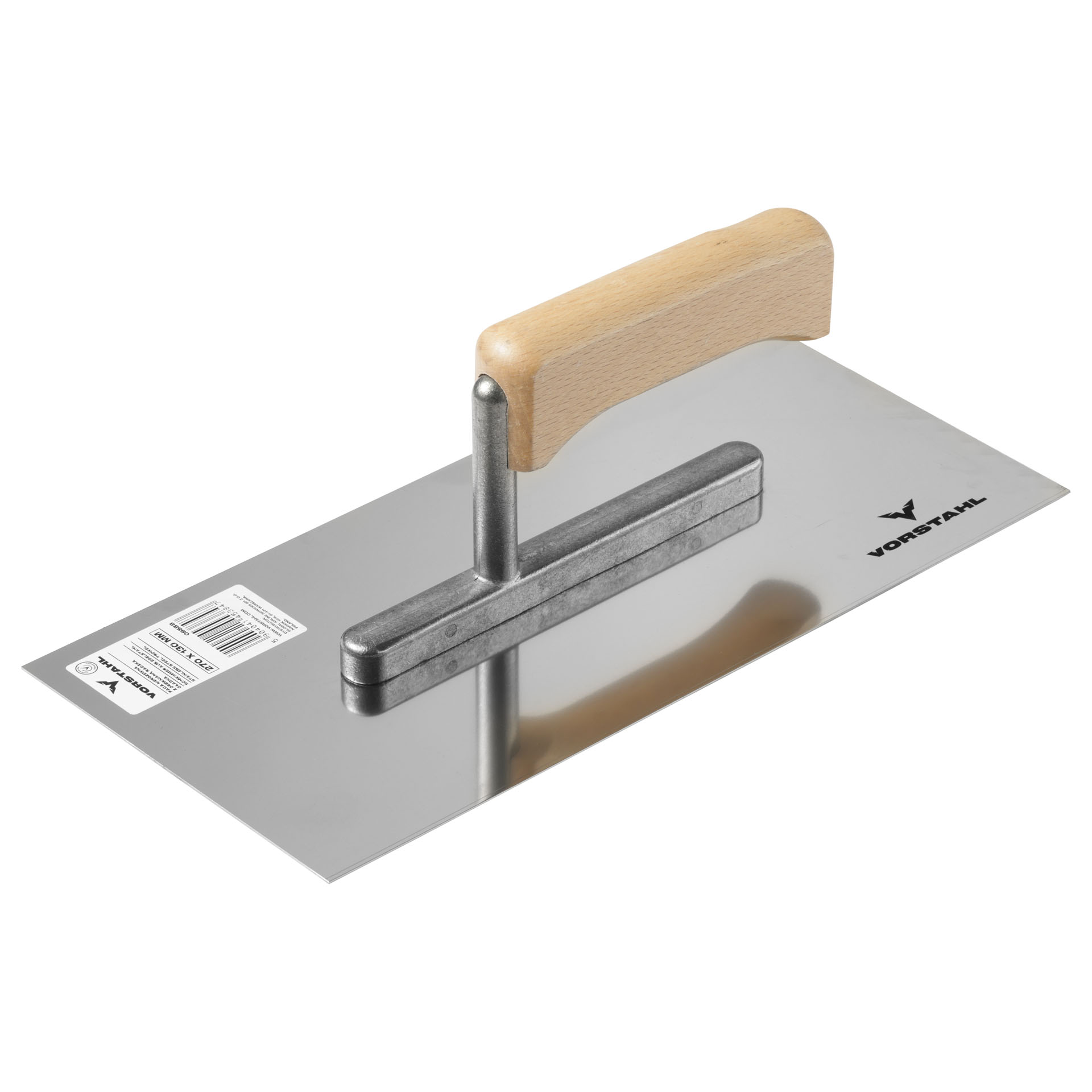 Edelstahl-gipskleberkelle Mit Holzgriff, Glatt, 270 X 130 Mm, Vorstahl