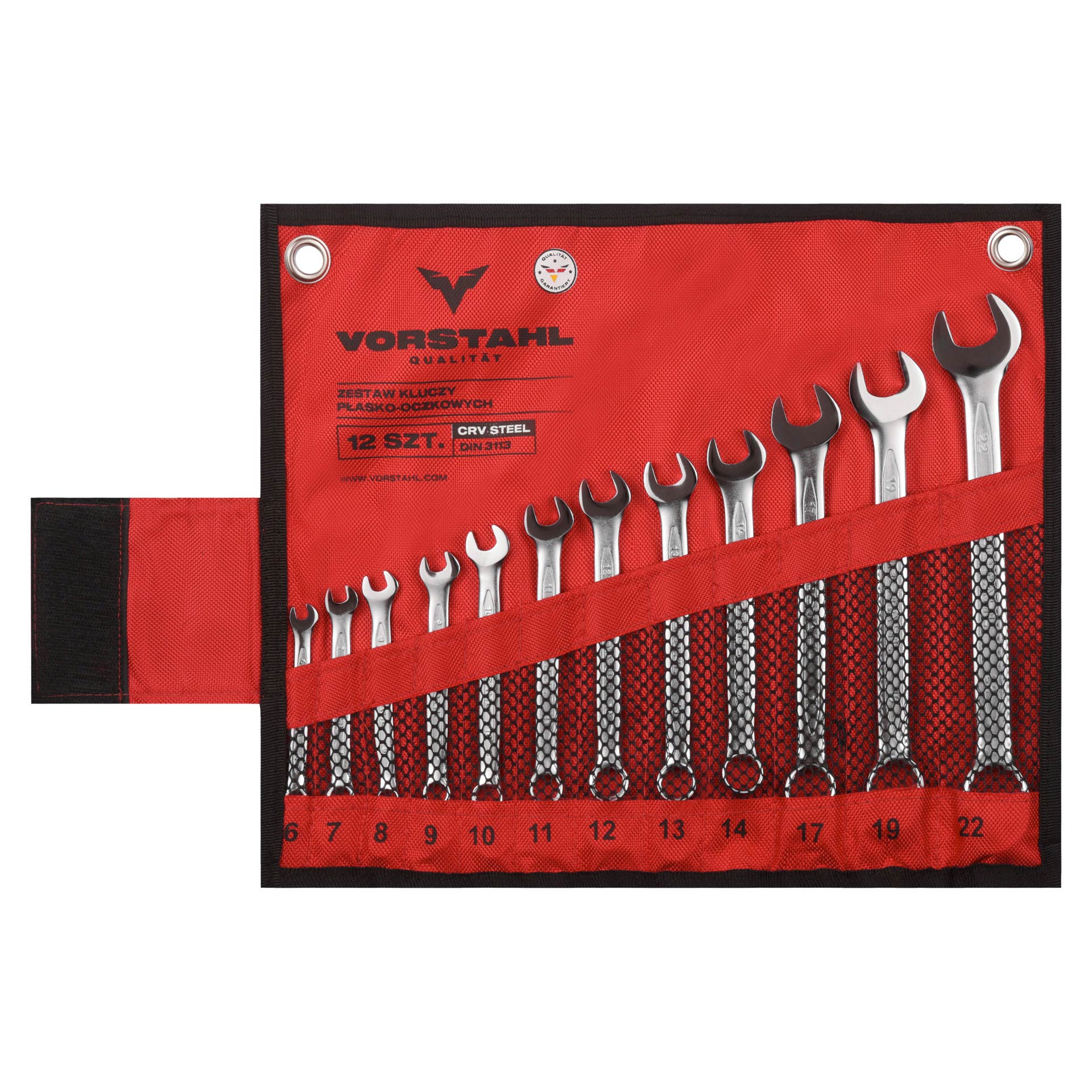 Satz Maulschlüssel Aus Crv-stahl, 12-teilig, 6–22 Mm, Vorstahl