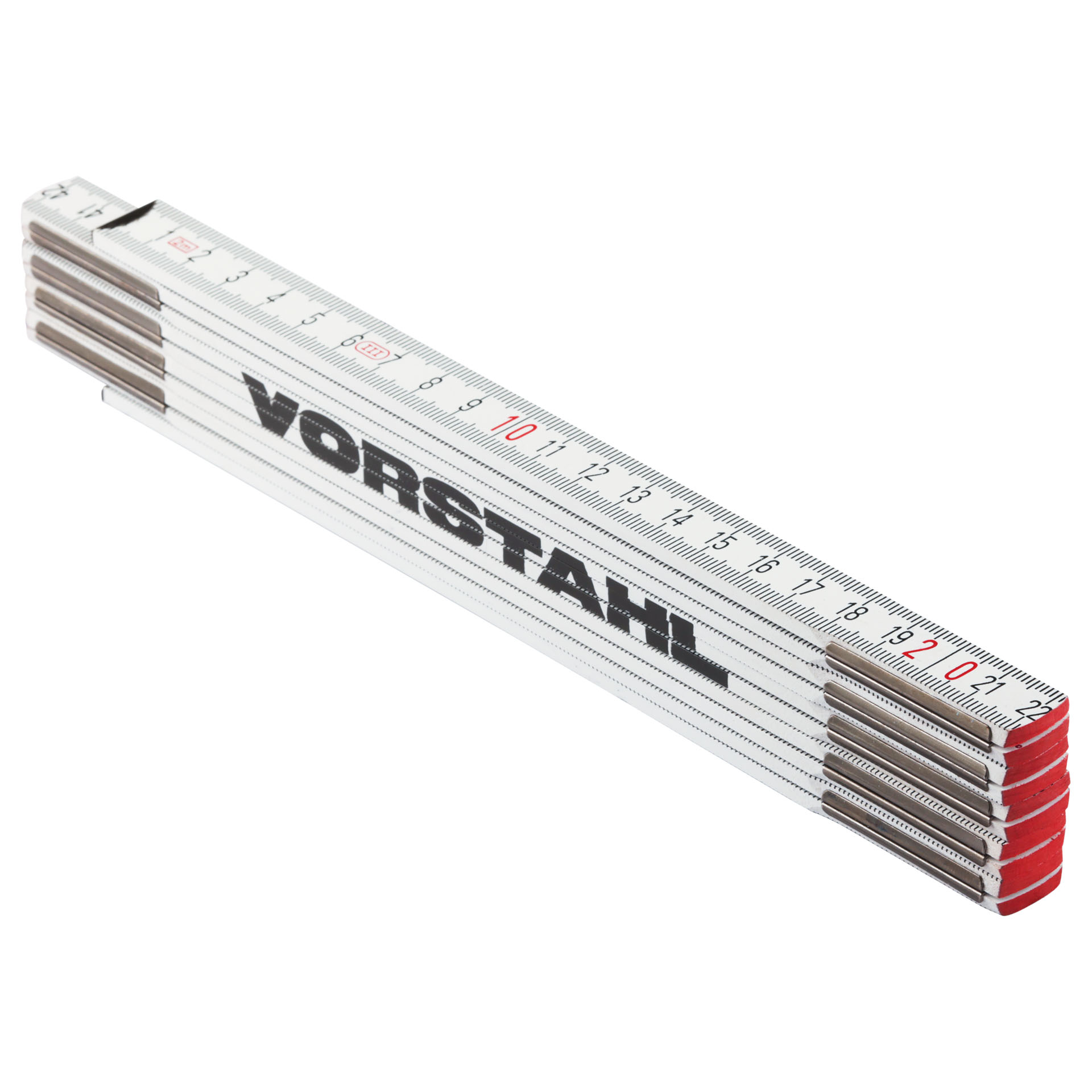 Faltbares Holzmaßband, Weiß 1 M Vorstahl