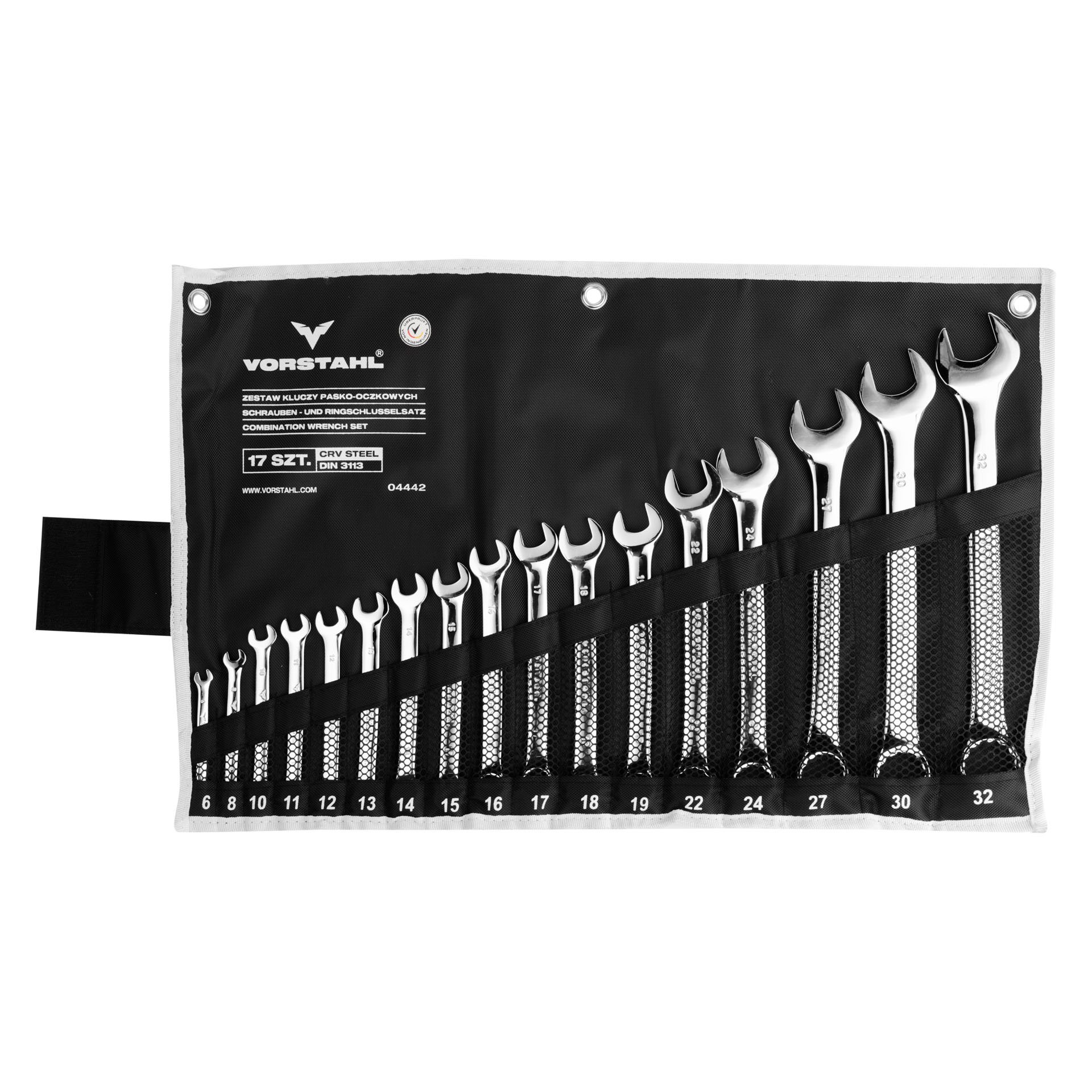 Satz Crv-stahl-kombinationsschlüssel (17-teilig) 6 - 32 Mm Vorstahl