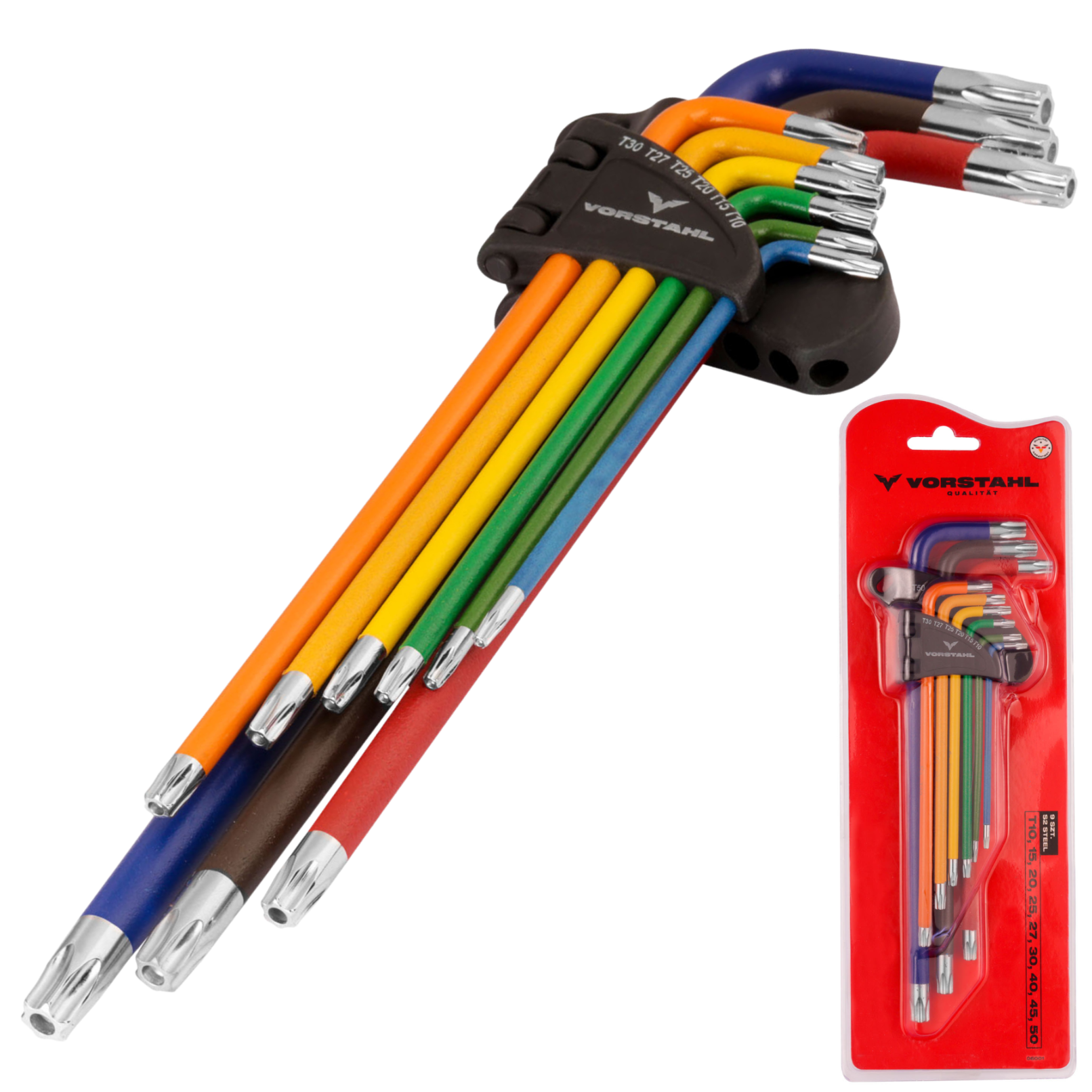 Satz Extra Langer Torx-inbusschlüssel, 9-teilig T10 - T50 Mm Vorstahl