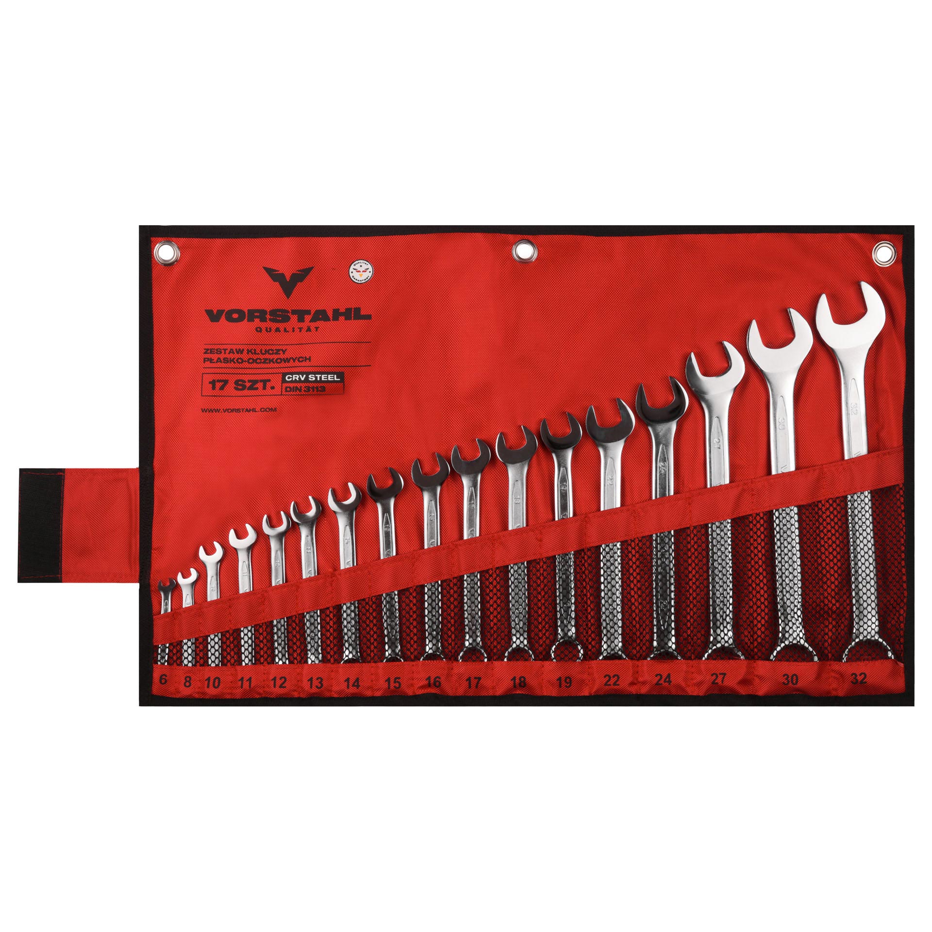 Satz Crv-maulschlüssel, 17-teilig, 6–32 Mm, Vorstahl