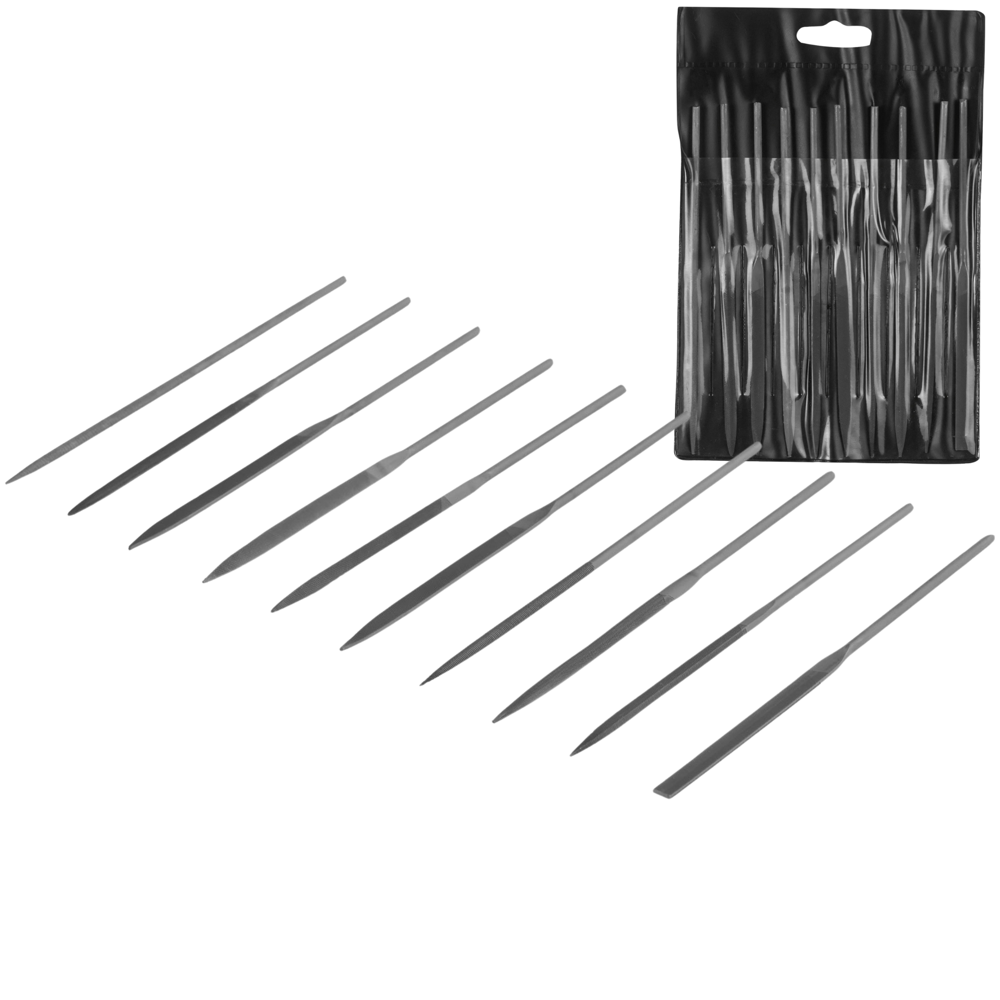 Nadelfeilenset, 10-teilig, Verschiedene Spitzen, Qualität, 3 X 140 Mm, Vorstahl
