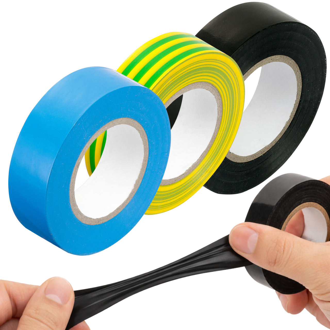 Set Mit 20 M 19 Mm Isolierbändern (3er-pack) In Schwarz, Blau, Gelb Und Grün