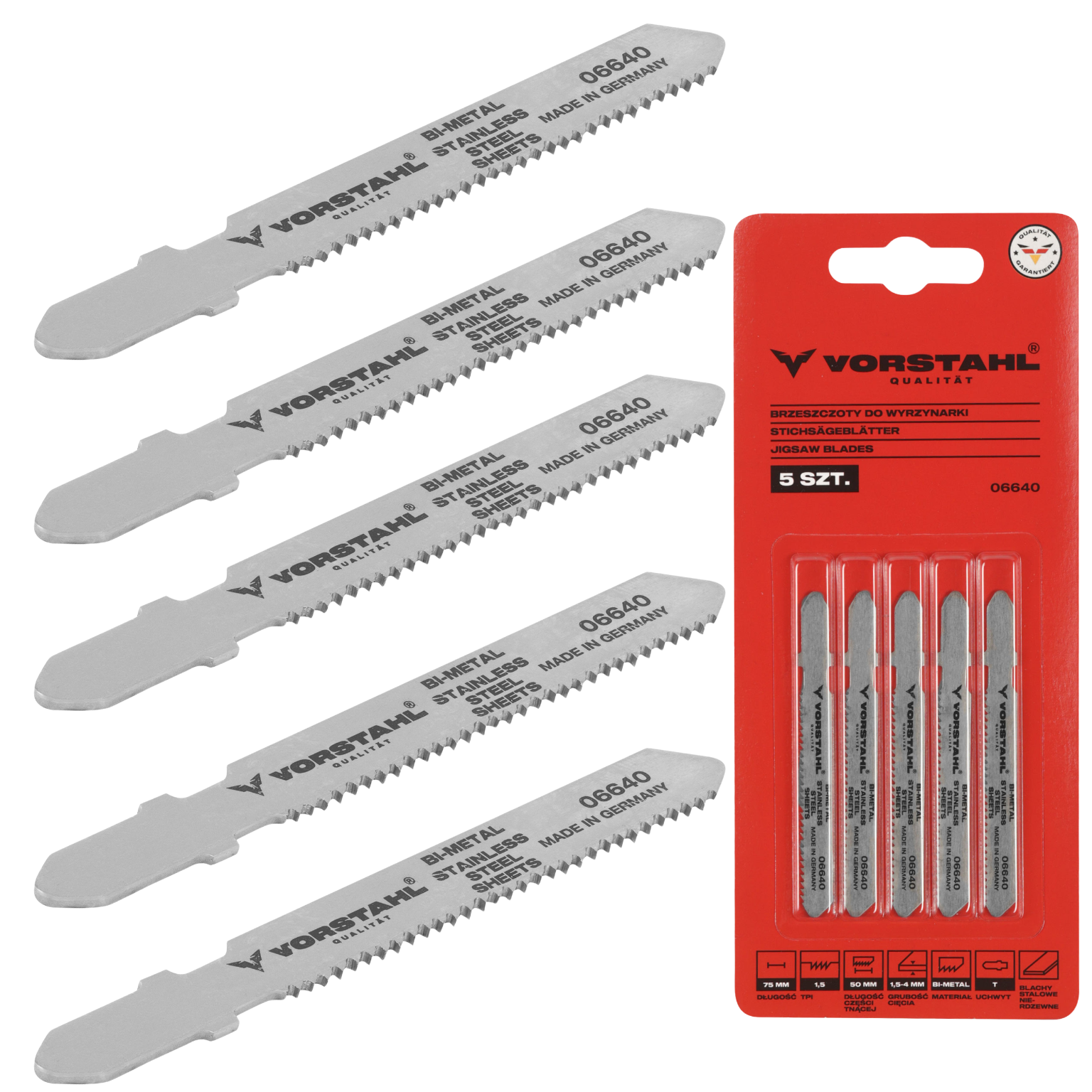 Stichsägeblätter Für Blech (t) 75 Mm Bimetall 5 Stück Vorstahl