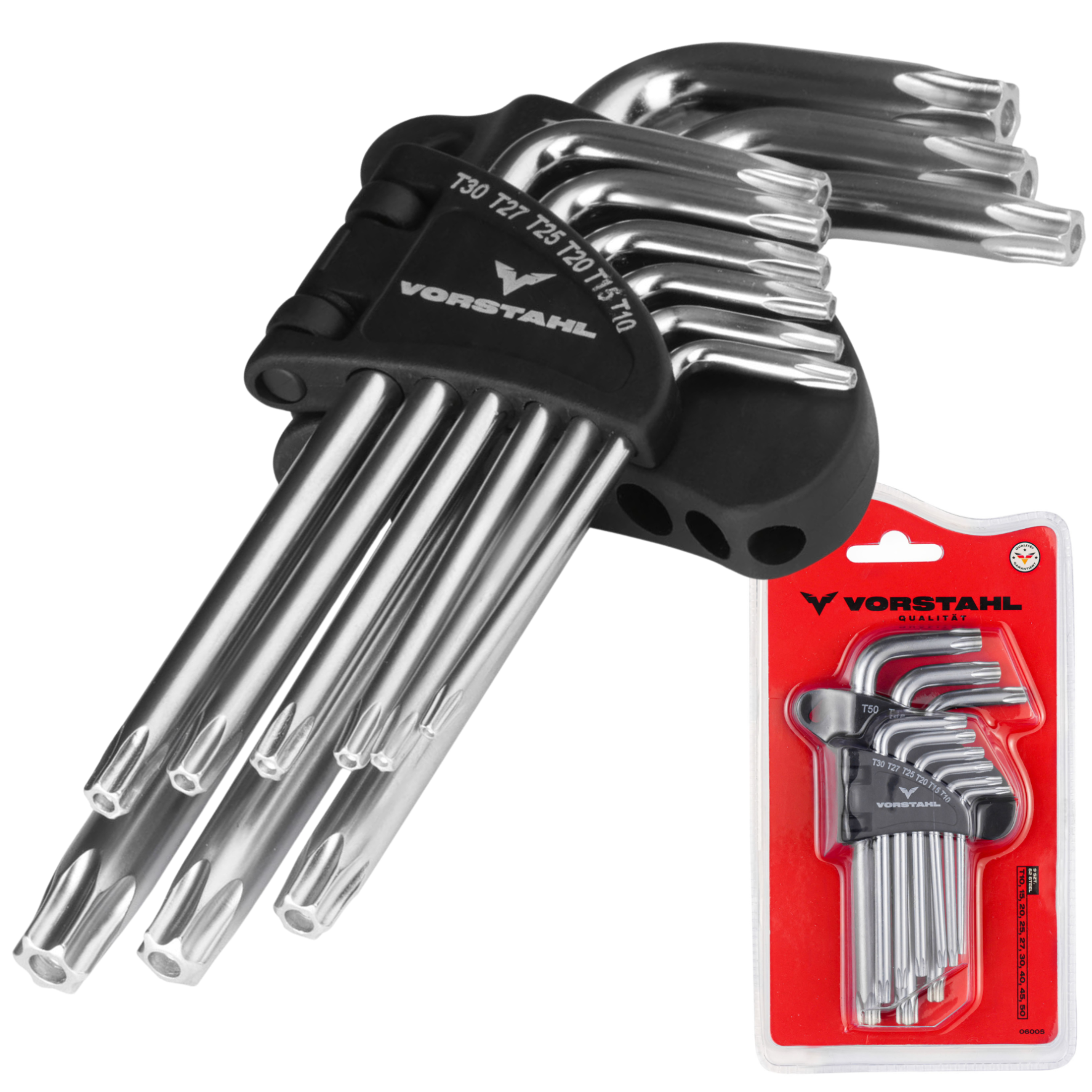Satz Torx-schlüssel, Kurze Inbusschlüssel, 9-teilig T10 - T50 Mm Vorstahl