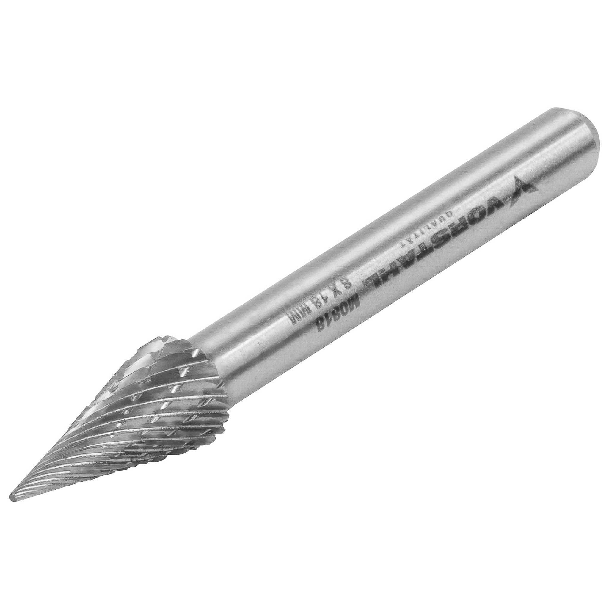 Yg7 Hochgeschwindigkeits-hartmetallfräser, Konisch, Scharf, 8x18 Mm, Fi 6 Mm, Vorstahl