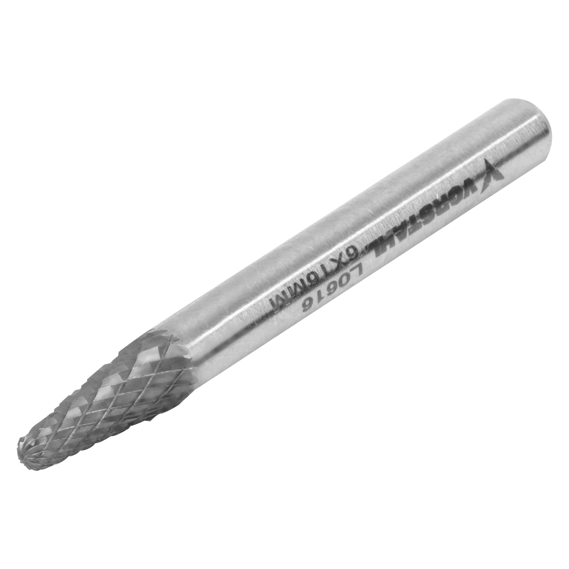 Yg8 Hochgeschwindigkeits-hartmetallfräser, Konisch, Abgerundet, 6x16mm, Fi 6mm, Vorstahl