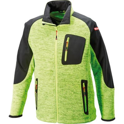Strick-Softshelljacke, neongelb/schwarz, Größe L