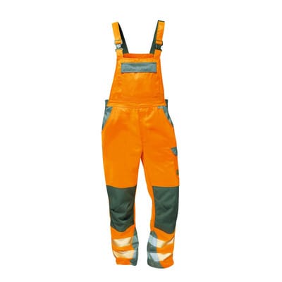 Warnschutz-Latzhose METZ, warn-orange/grau, Größe 54