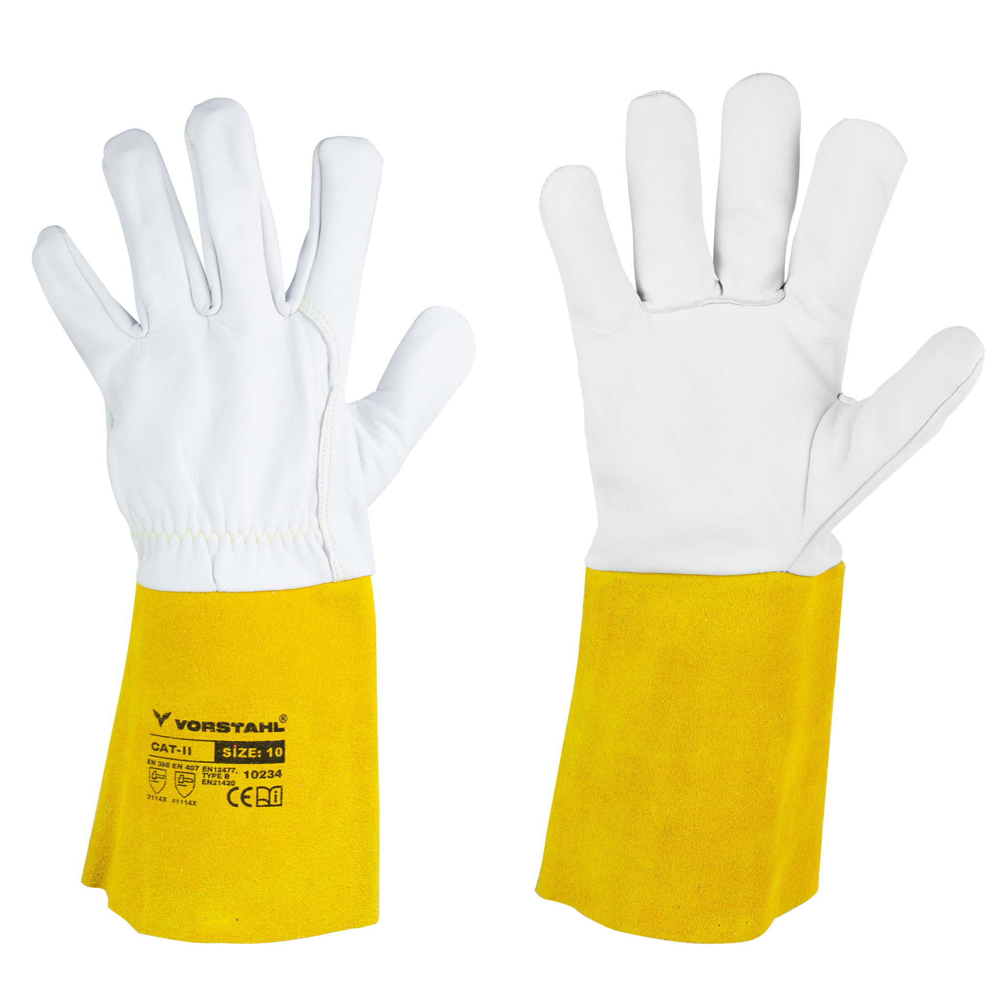 Schweißerhandschuhe, Leder, Arbeitshandschuhe, Kevlar, Größe 9, Vorstahl-qualität