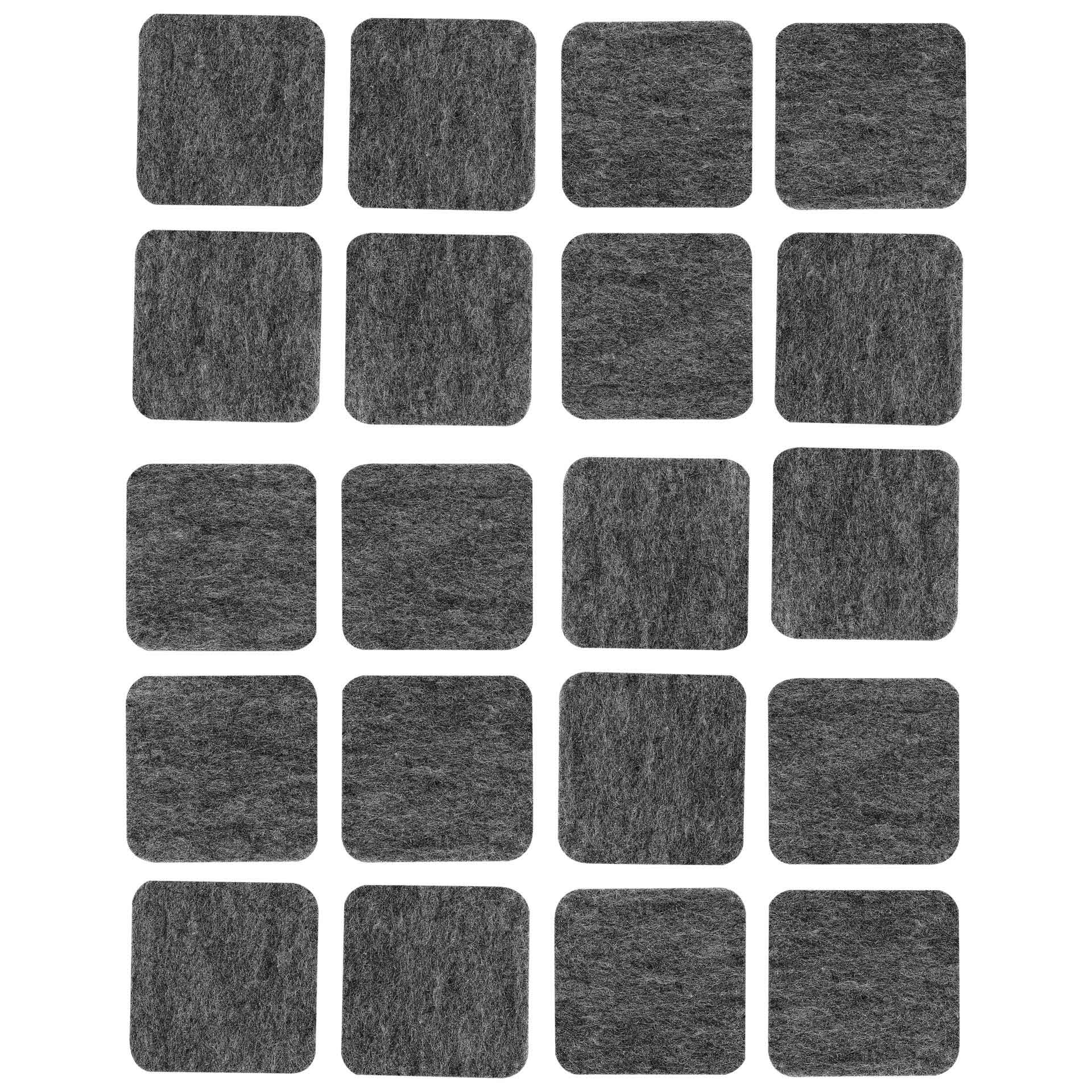 Selbstklebende Filzgleiter, Grau (20er-set), 20 X 20 Mm, Vorstahl