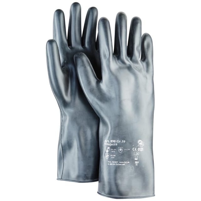 Chemikalienschutzhandschuh Vitoject® 890, Kat. III, schwarz, Größe 10