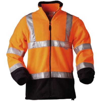 Warnschutz-Fleecejacke BENEDIKT, warn-orange/marine-blau, Größe S