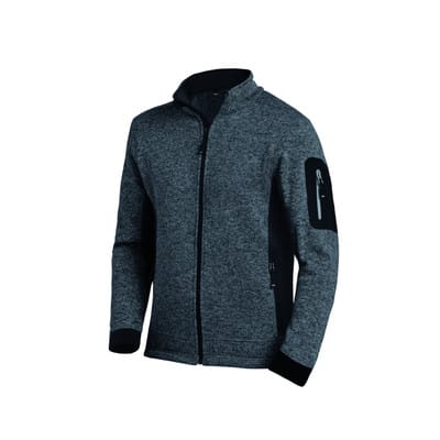 Strick-Fleece Jacke CHRISTOPH anthrazit/schwarz, Größe XL