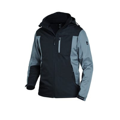 Wetter- und Kälteschutz-Softshelljacke JANNIK, grau/schwarz, Größe XL