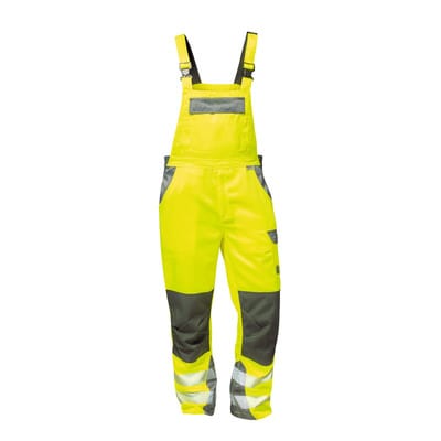 Warnschutz-Latzhose COLMAR, warn-gelb/grau, Größe 50