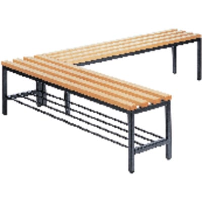 Sitzbank Holz RAL 7021 420x1500x353mm mit Rost