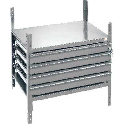 L40Schubladen 4LadenSilverprof SL40silbergrau
