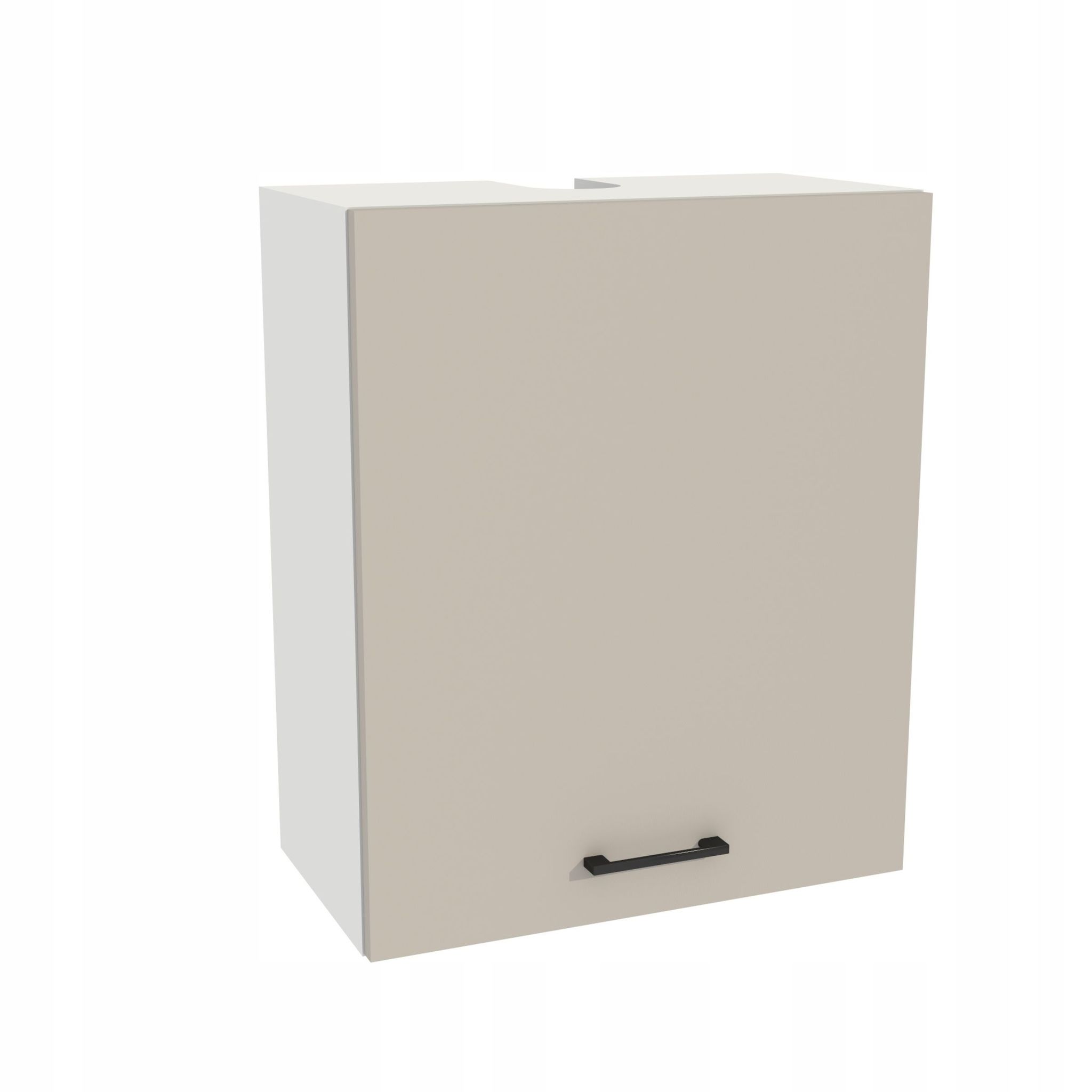 Küchenoberschrank Mit Dunstabzugshaube, 60/72 Cm, Capri-korpus, Weiße Front, Kaschmir-matt