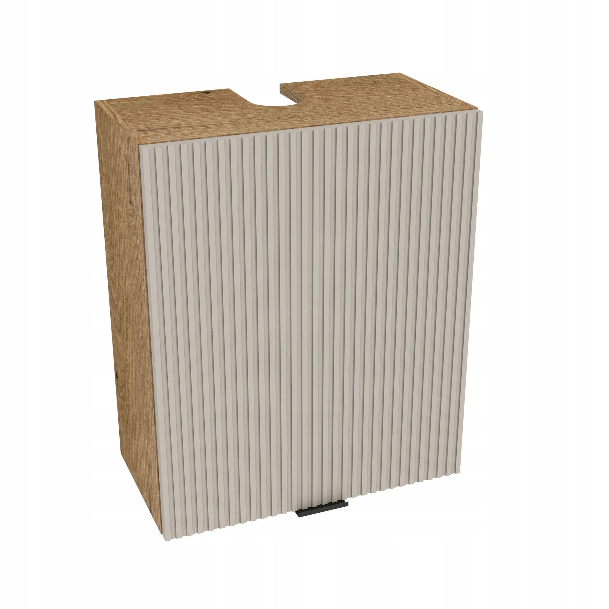 Oberschrank Mit Dunstabzugshaube 60/72 Vigo Oak Evoke Mit Geriffelter Front Cashmere Matt