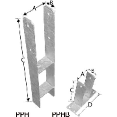 H-Pfostenanker, Stahl feuerverzinkt, PPH 90G