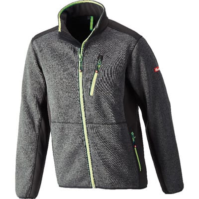 Strickjacke Softshell, dunkelgrau/lime-grün, Größe M