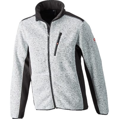 Strickjacke Softshell, hellgrau/schwarz,Größe 4XL
