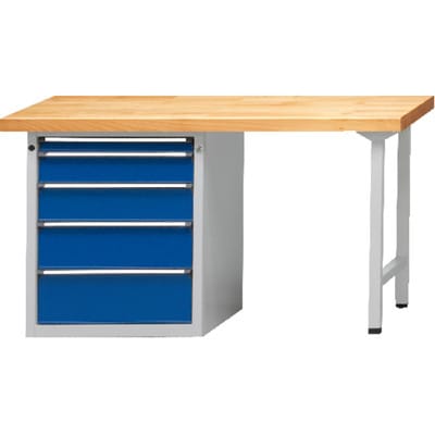 Kombiwerkbank 1500 809 V 40mm Platte, 840mm hoch RAL 7035/5010