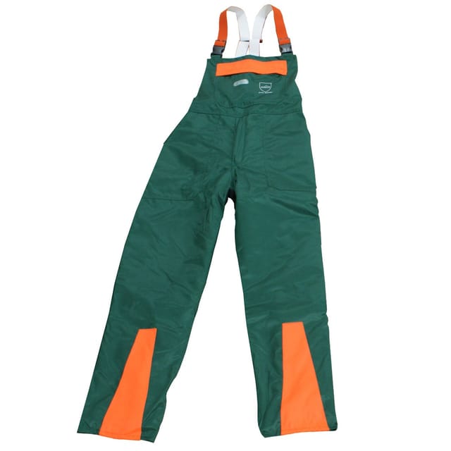 Schnittschutz-Latzhose FJ, Des. A, Cl.1, grün/orange, Größe 50