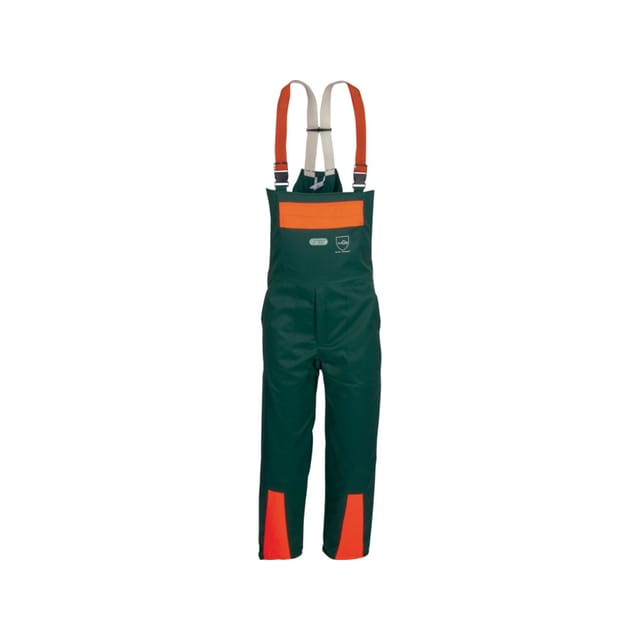 Schnittschutz-Latzhose FJ, Des. A, Cl.1, grün/orange, Größe 54