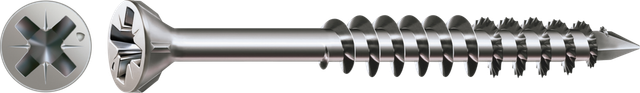 Glasleistenschraube SeKo ER A2 blk Teilgewinde Kreuzschlitz Z Z 2, 3,5x40mm