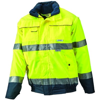 Warnjacke Comfort, Größe 4XL, warngelb/marineblau