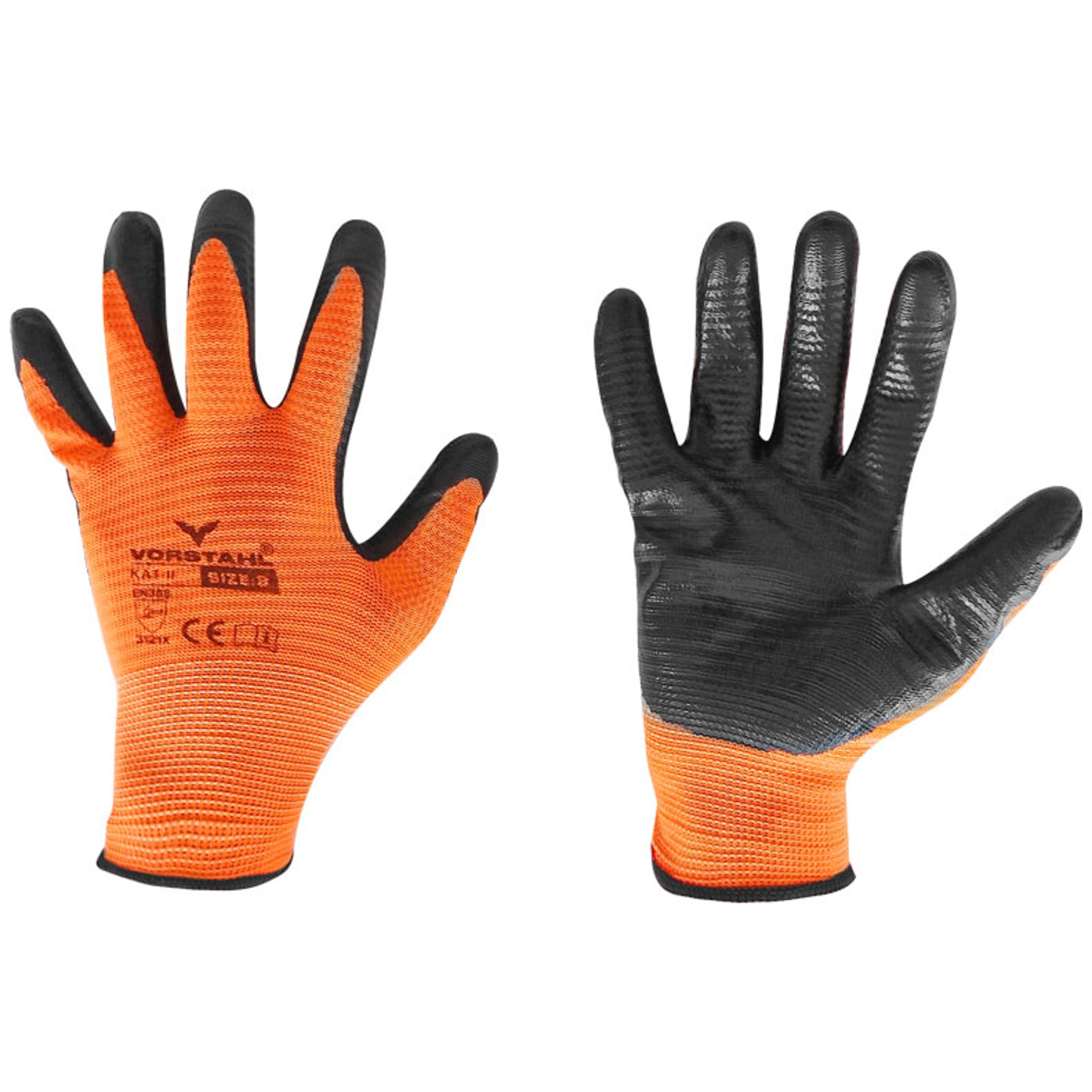 Polyester-schutzhandschuhe Mit Nitrilbeschichtung, 12er-packung, Größe 8, Vorstahl-qualität