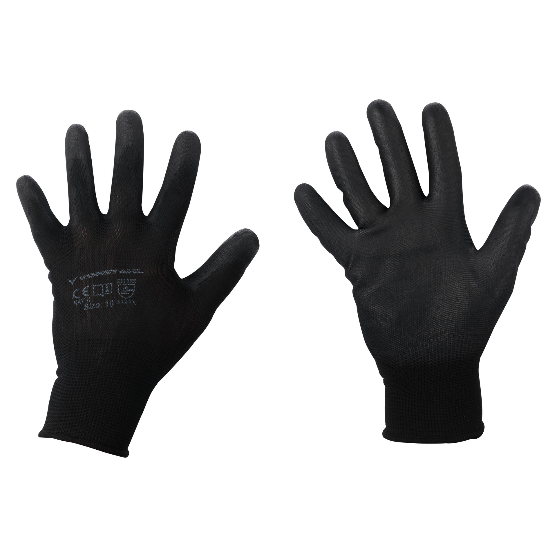 Arbeitshandschuhe Schutzhandschuhe Bau Garten Schwarz R10 Vorstahl