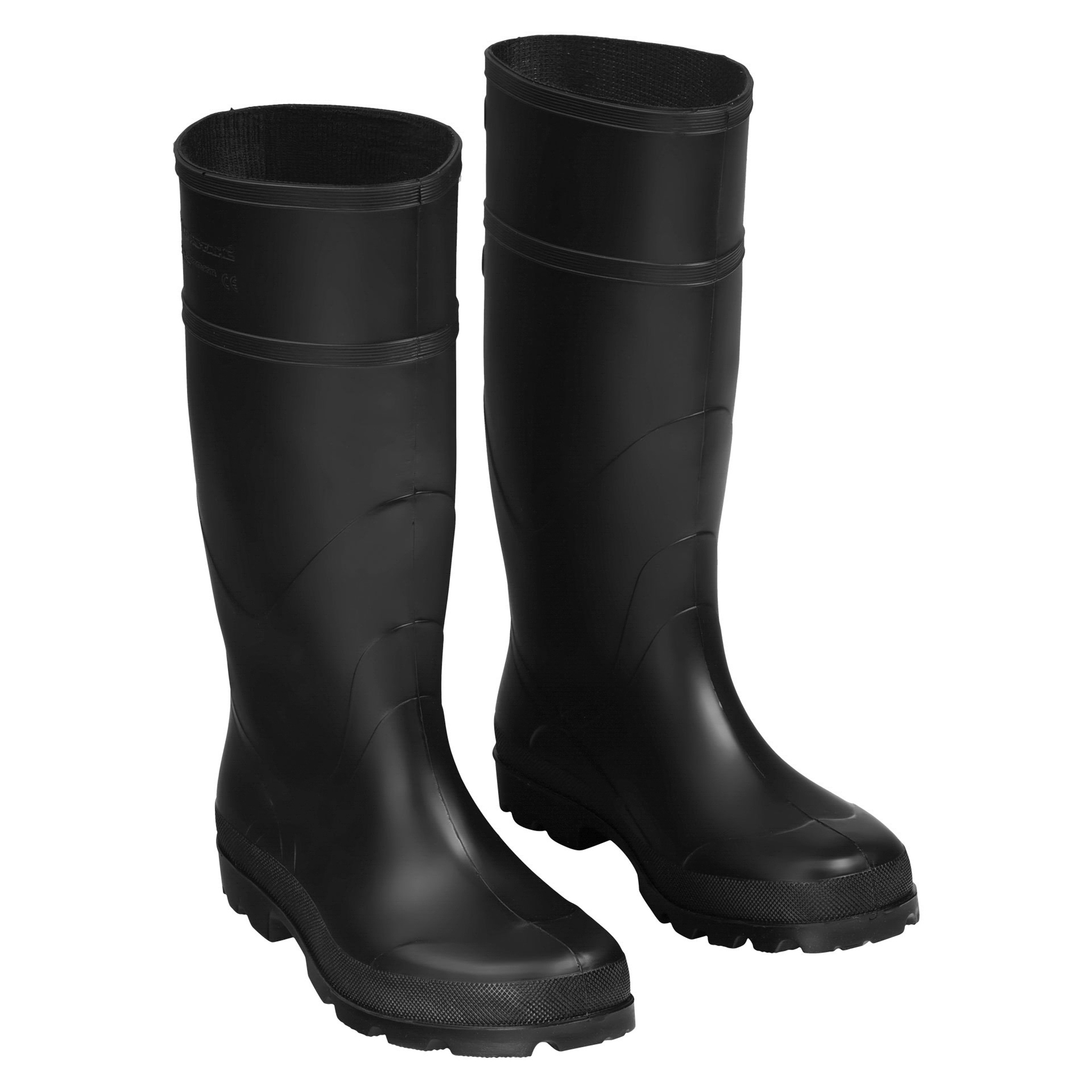 Pvc-arbeitsstiefel, Sicherheitsstiefel, Hohe Schwarze Gummistiefel, Widerstandsfähigkeit 46, Vorstahl