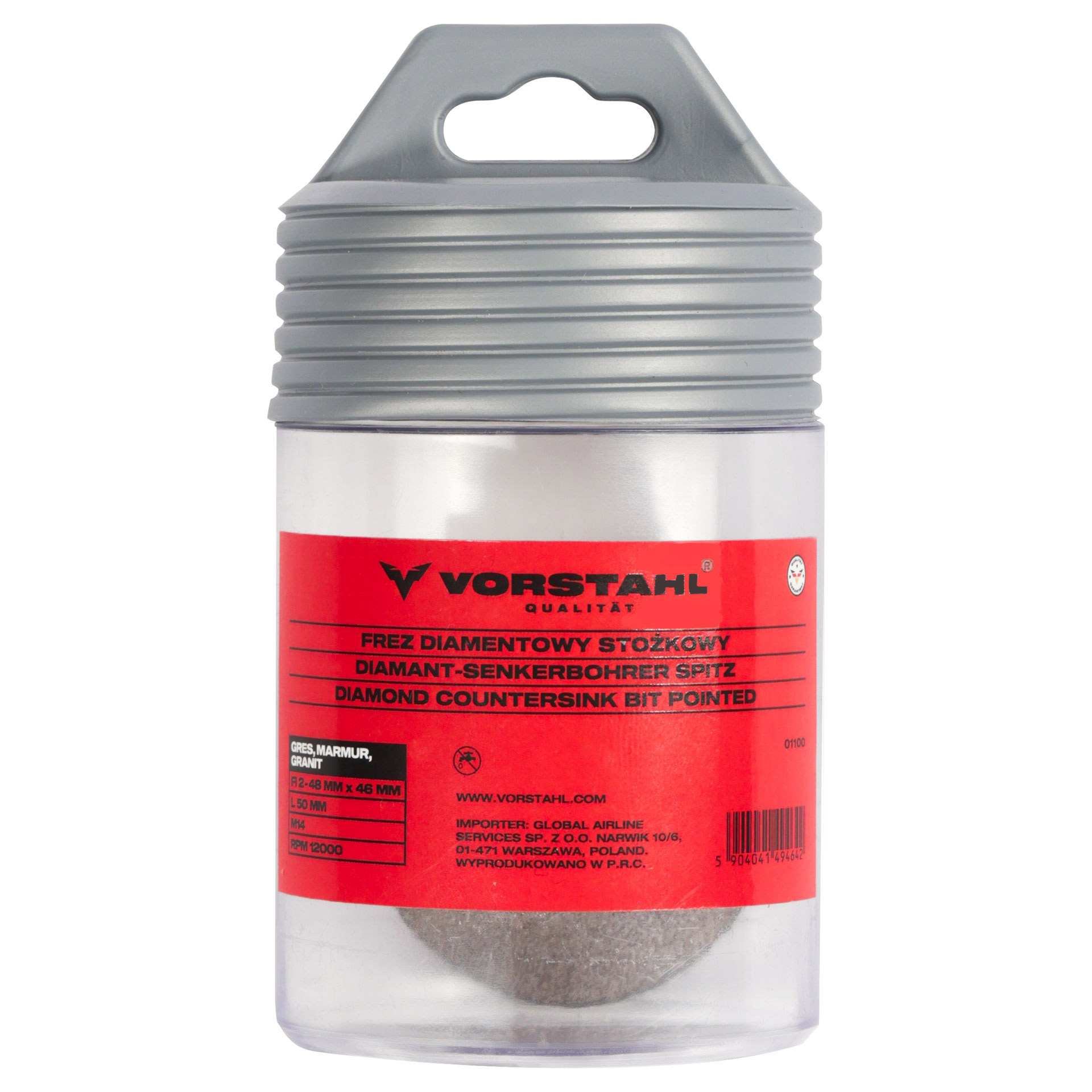 Konischer Diamantschneider, Vakuumgelötet, 2-48 Mm, Vorstahl