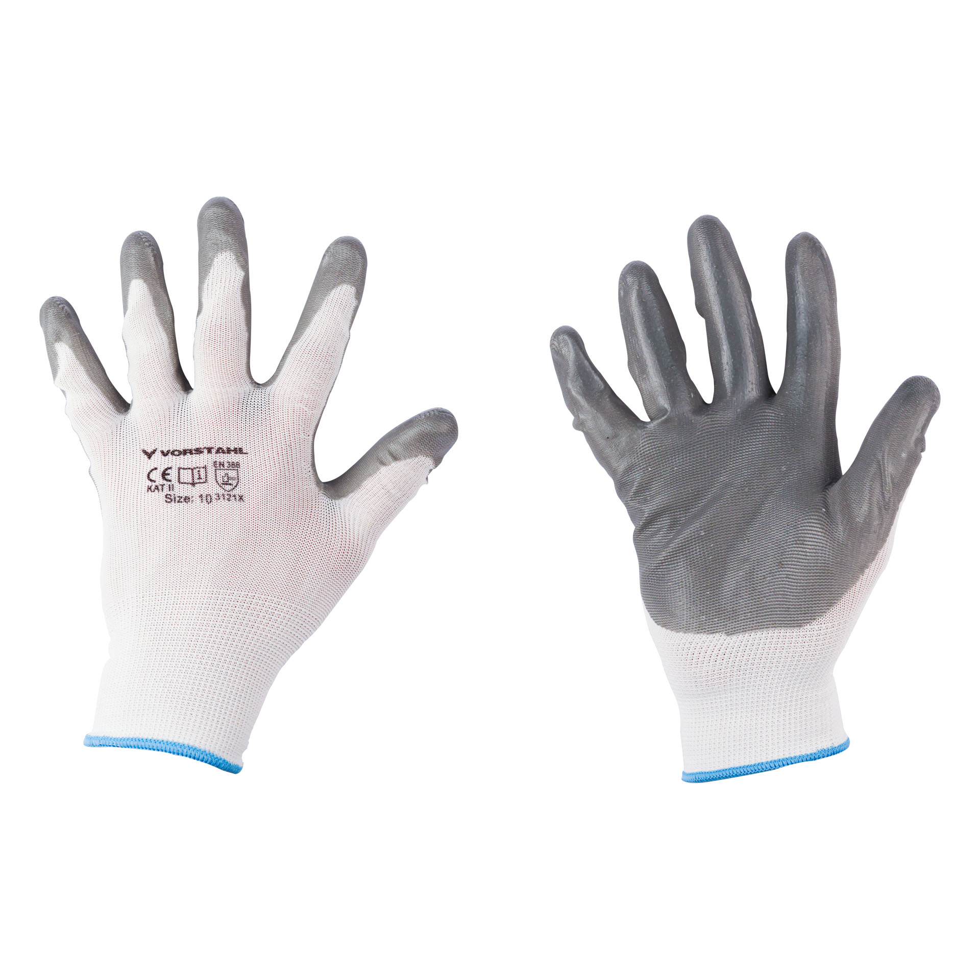 Polyester-schutzhandschuhe Mit Nitrilbeschichtung, 12er-packung, Größe 7, Vorstahl-qualität