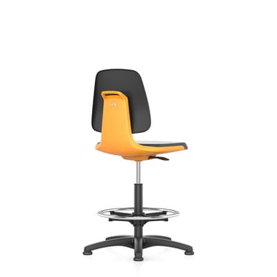 Stuhl Labsit 3 orange Kunst-Leder, Rollen