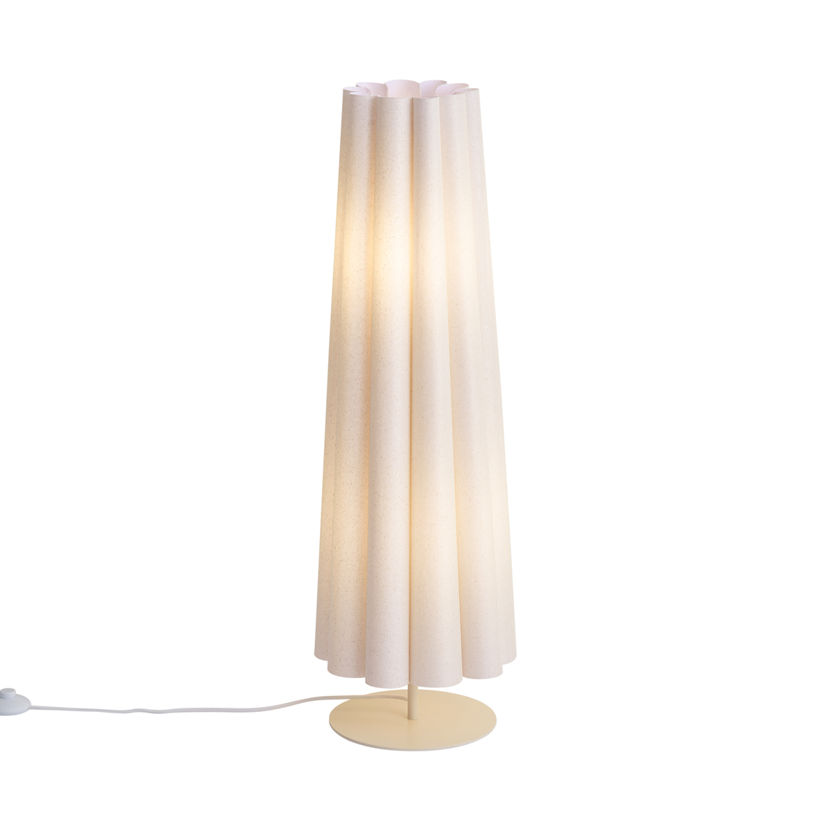 Qazqa Japandi Stehleuchte Beige Mit Stoffschirm 95cm 2-flammig -