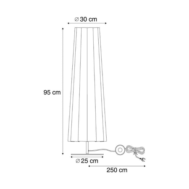 Qazqa Japandi Stehleuchte Beige Mit Stoffschirm 95cm 2-flammig -